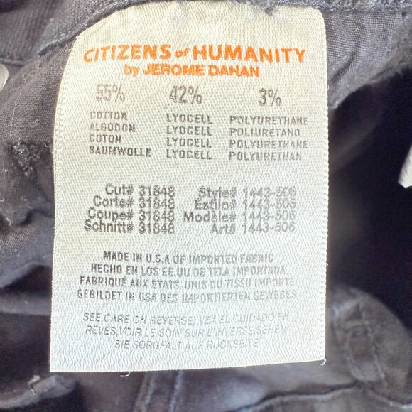 CITIZENS of HUMANITY Brixton Skinny Jeans Women’s Size 26 Black Stretch Denim - Picture 10 of 16